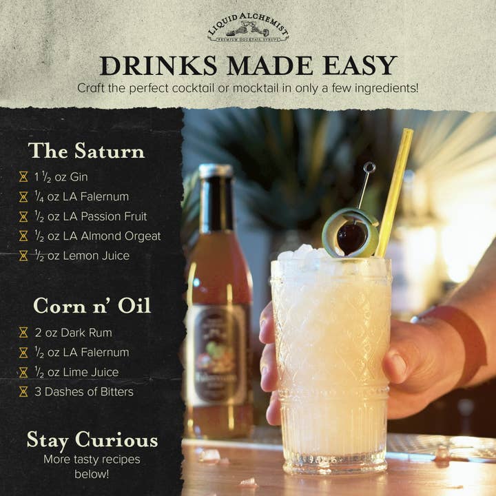 Liquid Alchemist Syrups - Wholesale Cocktail Mix/Syrup - Falernum Cocktail Syrup 375ml2