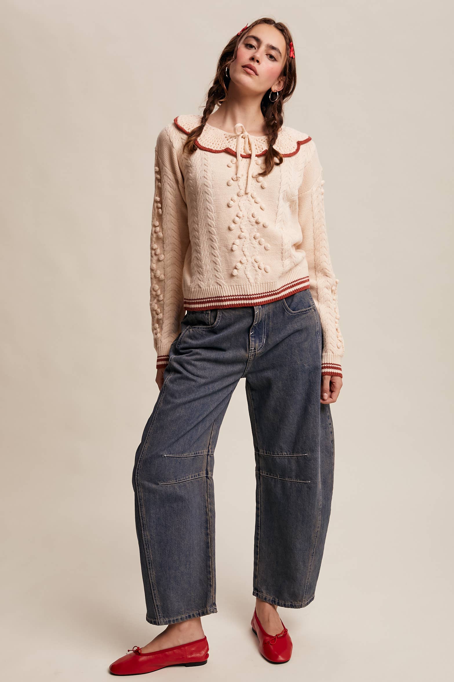 Listicle - Wholesale Knit Sweater - Women's - Pom Pom Cable Knit Sweater27