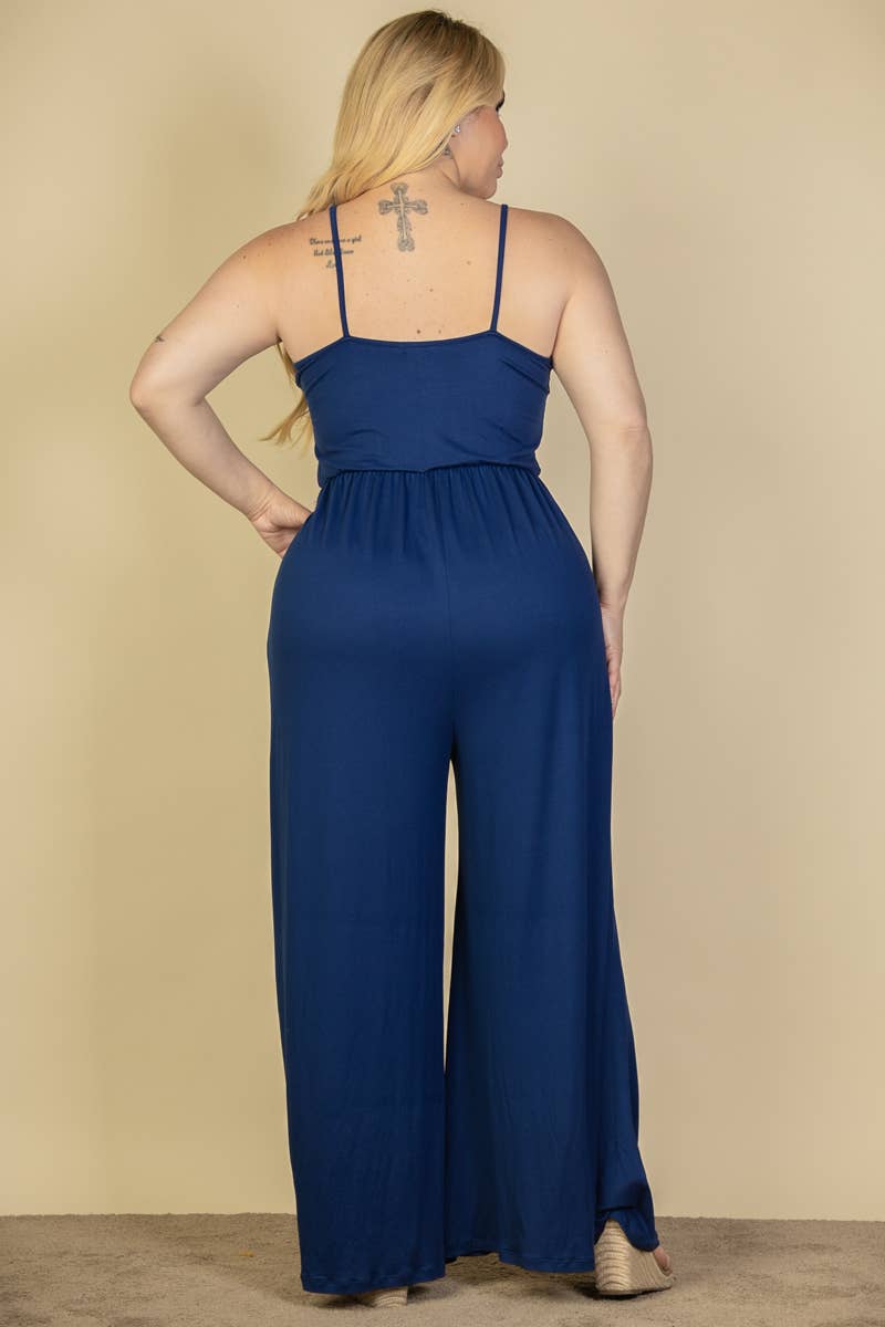 CAPELLA APPAREL - Wholesale Jumpsuit - Dames - Jumpsuit met wijde pijpen en knopen voor dames in grote maten18