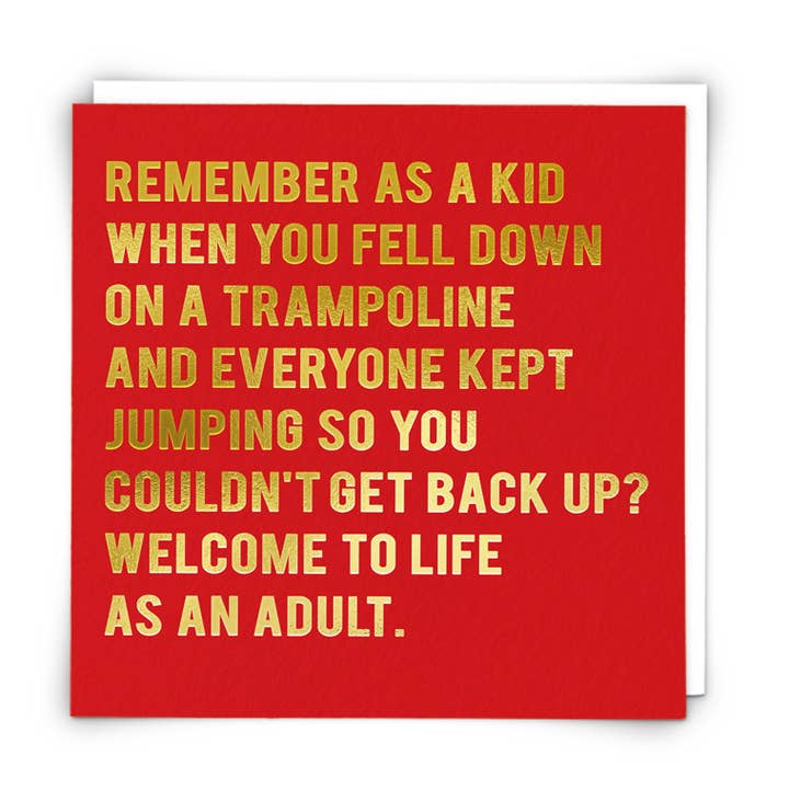 Biglietto di Auguri con Trampolino per la vendita all'ingrosso da parte di Redback Cards UK