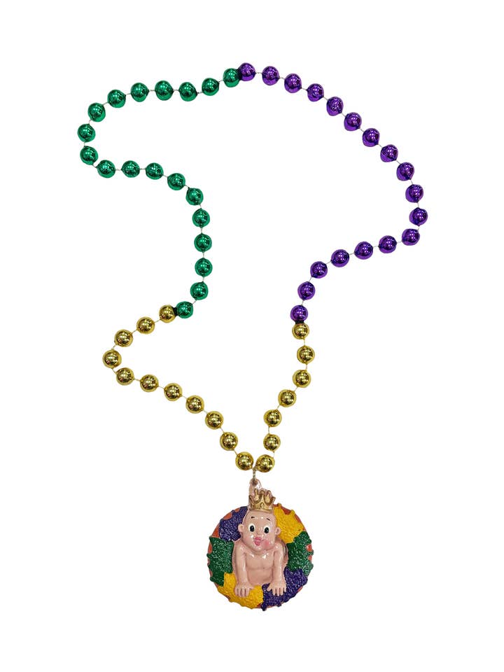 Mardi Gras King Cake en baby op speciale kraal voor wholesale door Mardi Gras Creations