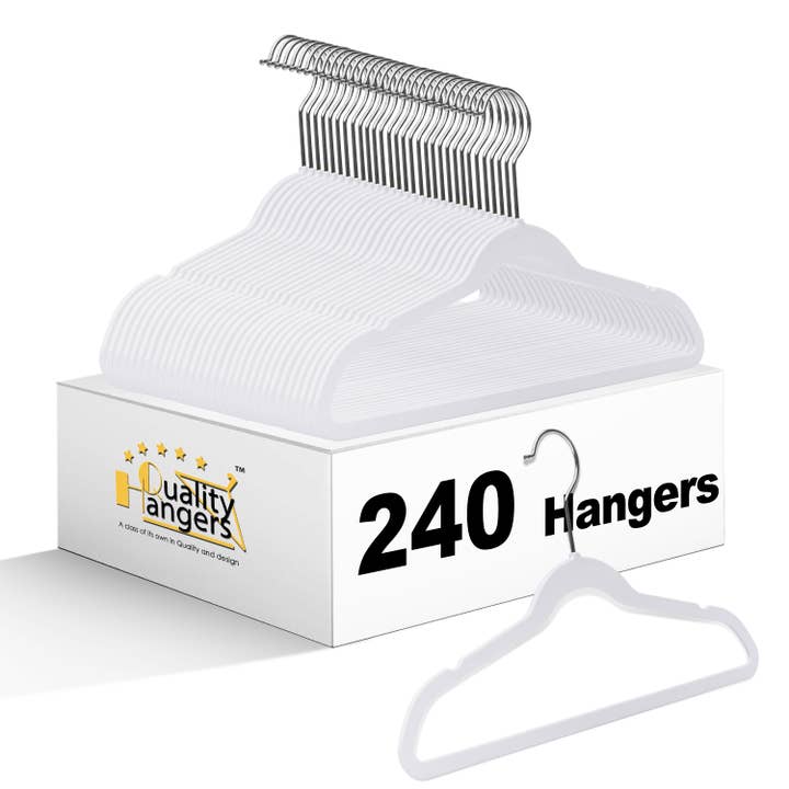 PL032 - Kids Plastic Hanger Swivel Hook, Chrome Hook, White for wholesale by Quality Hangers