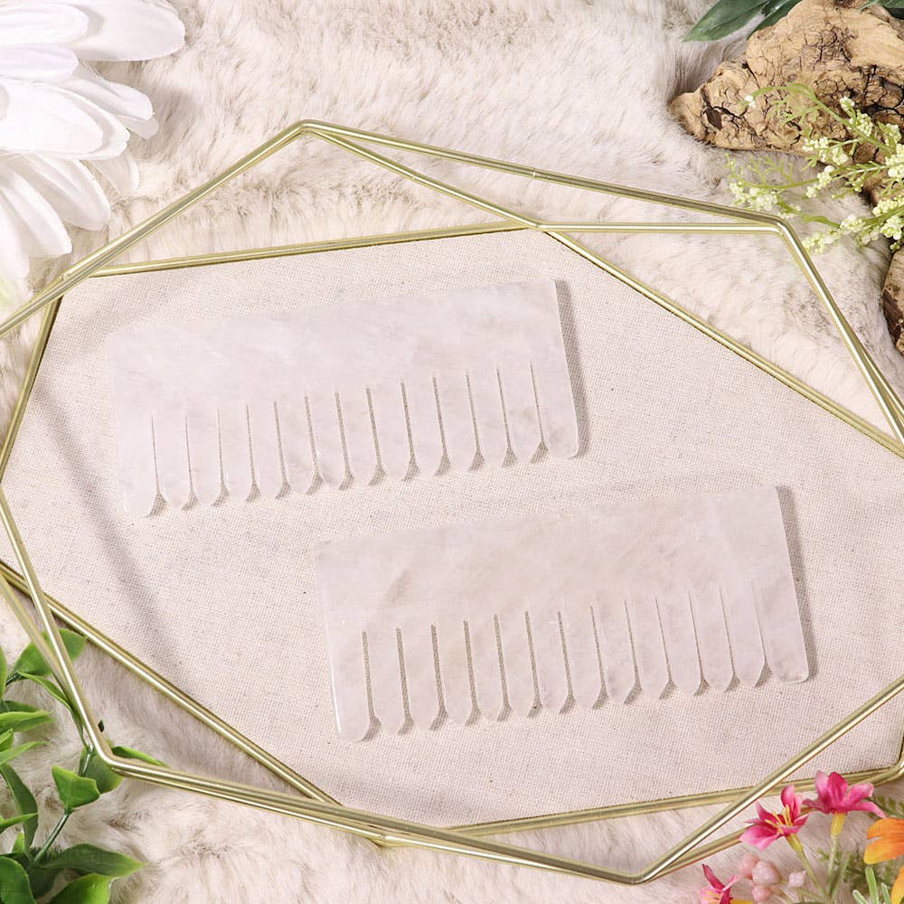 Natures Artifacts Inc - Wholesale Hair Brush/Comb - Energy Comb Medium - Clear Quartz | Crystal Combs3