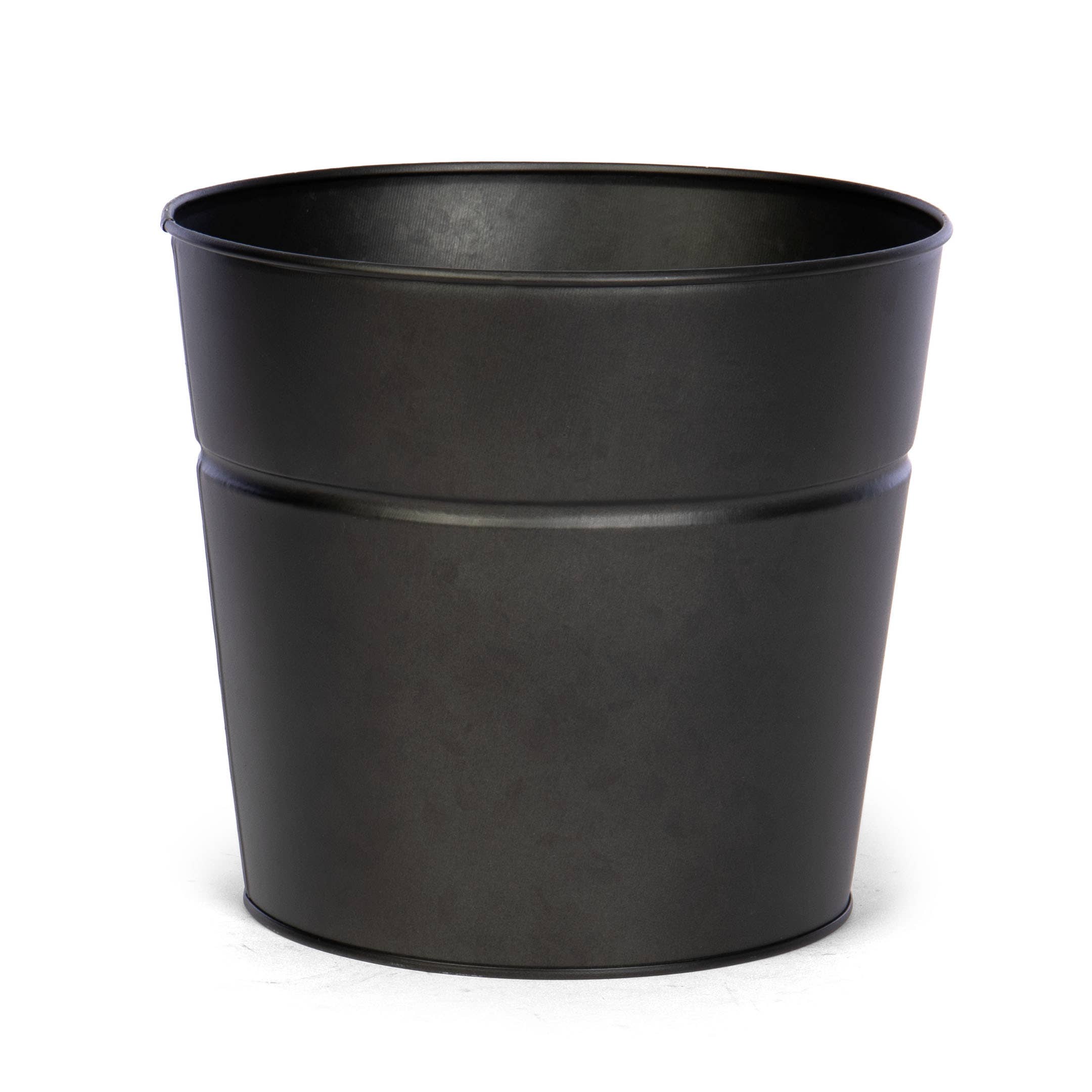 Willow Group - Wholesale Plant Pot - Black Tin Planter w/ PVC Liner 7"D