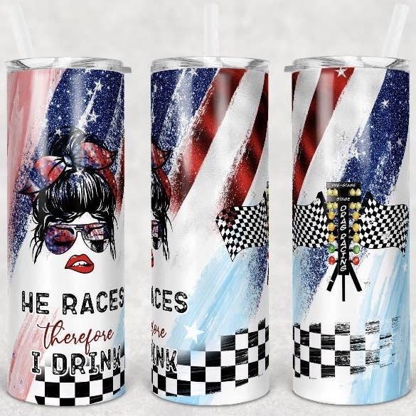 Han kører, derfor drikker jeg Tumbler DRAG RACING for engroshandel hos Antisocial Designs