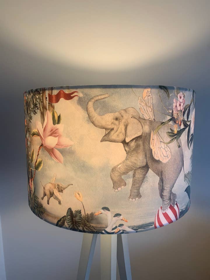 Velvet Jumbo Elephant Lampshade for wholesale by The Lampshade Jungle