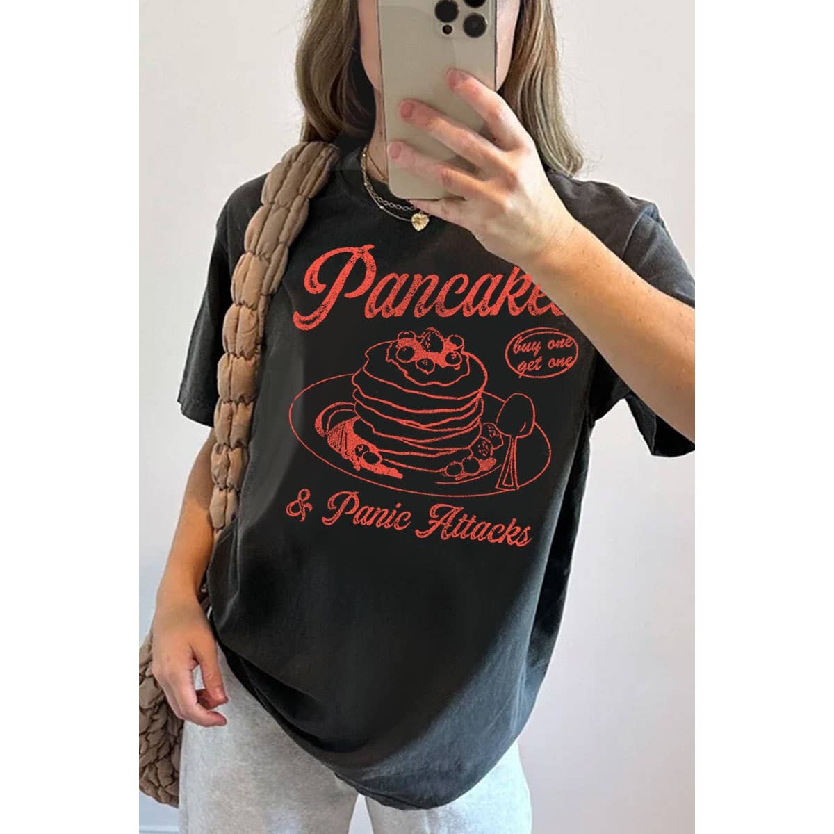 HRTandLUV - Wholesale T-Shirt (Graphic) - Women's - PANCAKES AND PANIC ATTACKS WASHED GRAPHIC TEE2
