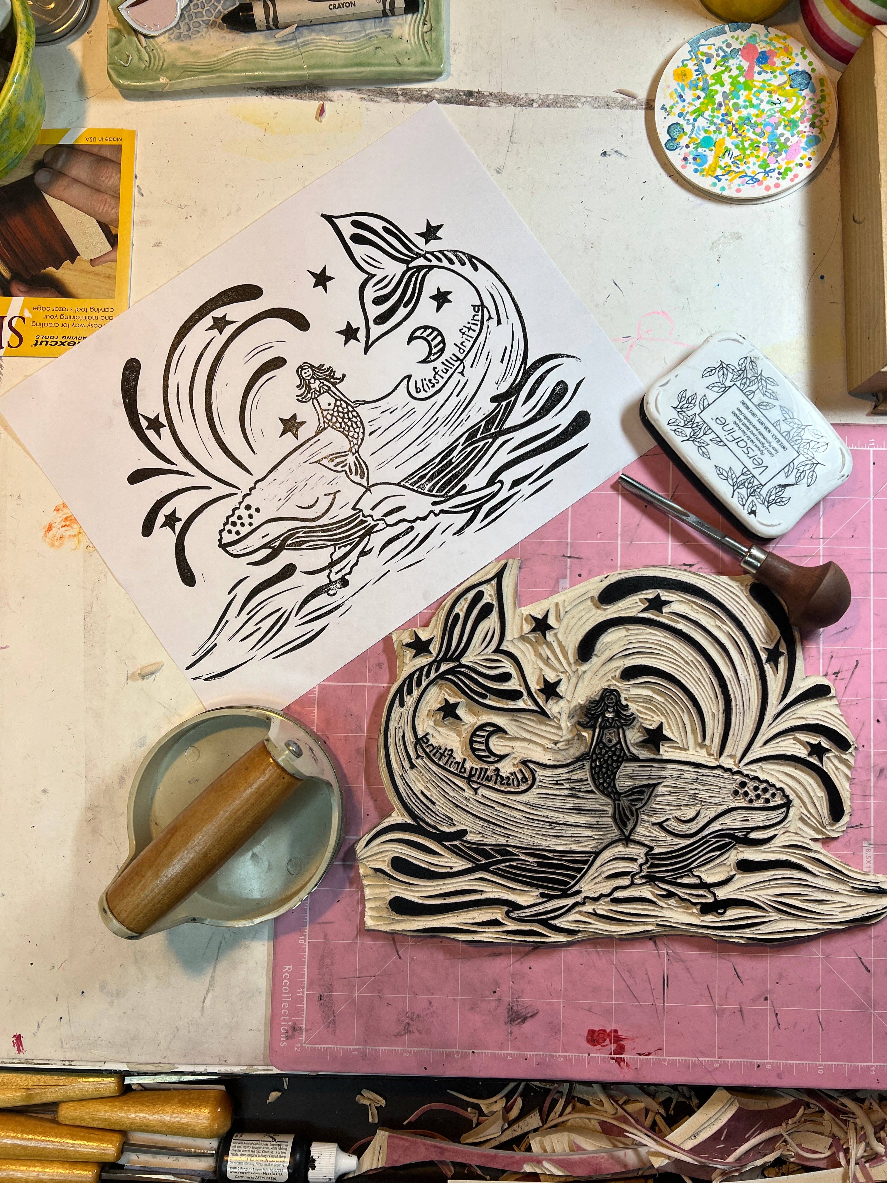 Block21Prints - Wholesale Sticker - Blissful Whale Mermaid Sticker, ocean nautical decal5