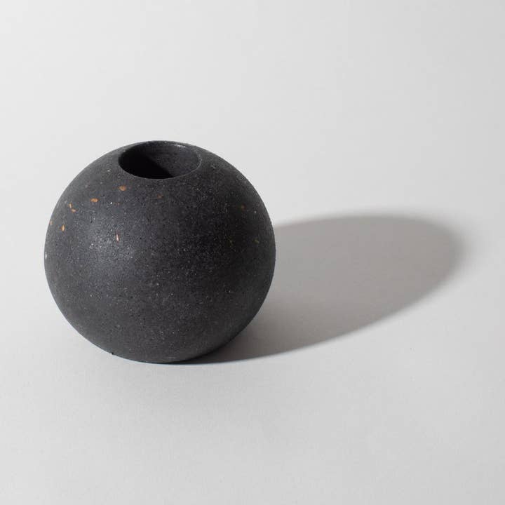 Sphere Candlestick Holder | Black Terrazzo for wholesale by pretti.cool