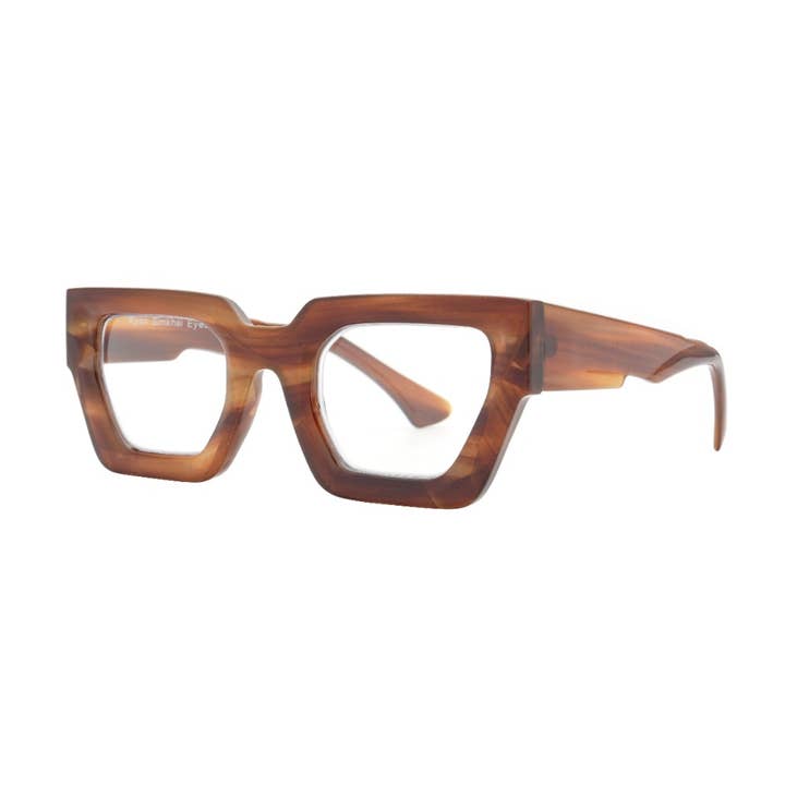 MAX | Light Striped Brown | Blue Light for wholesale by Ryan Simkhai Eyeshop