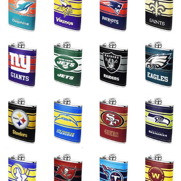 Simran International - Wholesale Flask - NFL Philadelphia Eagles 8oz Stainless Steel Hip Flask Set