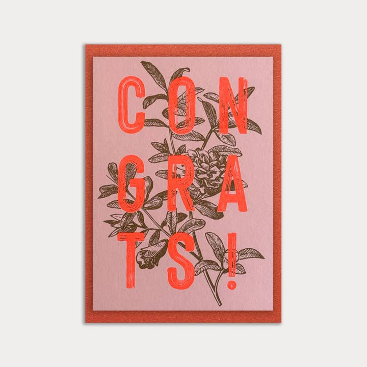 Karte mit Umschlag / Typo / Congrats / Premium Gmund Papier für den Großhandel von Togethery