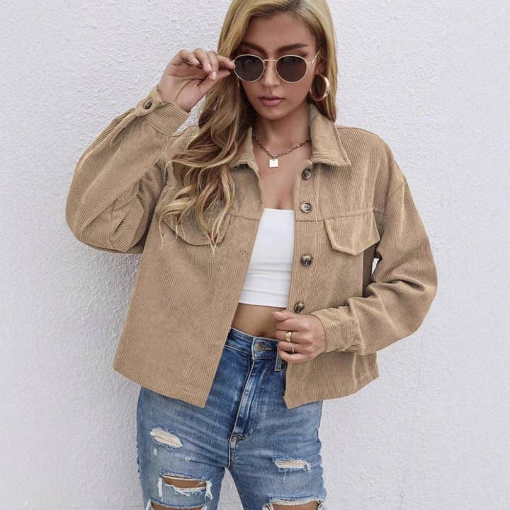 Versatile Loose-Fitting Corduroy Jacket for Autumn/Winter for wholesale by Masyal