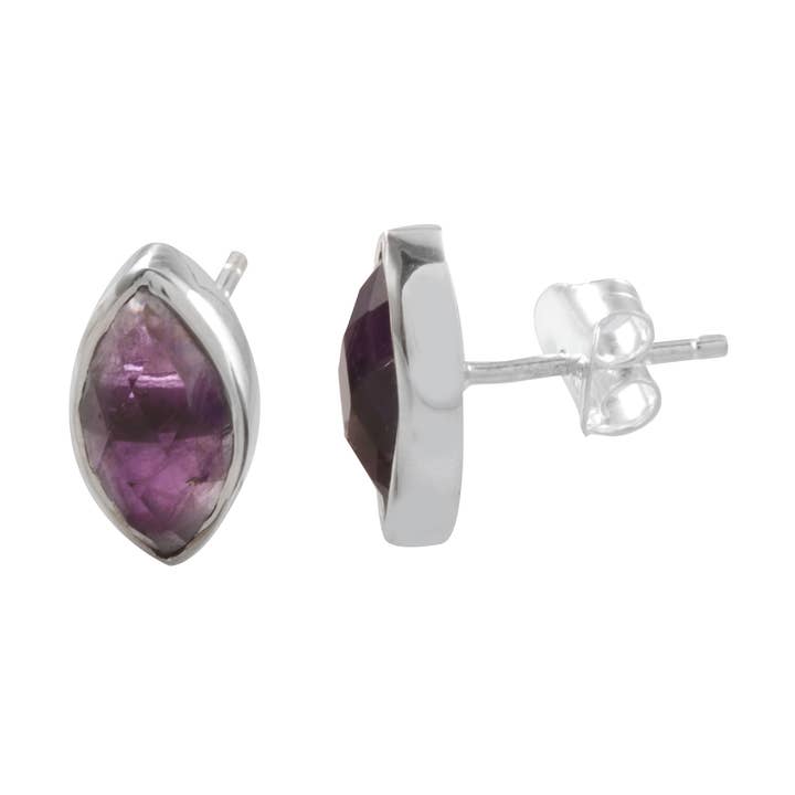 Brincos Marquise Ametista por atacado de Indie-Pendant