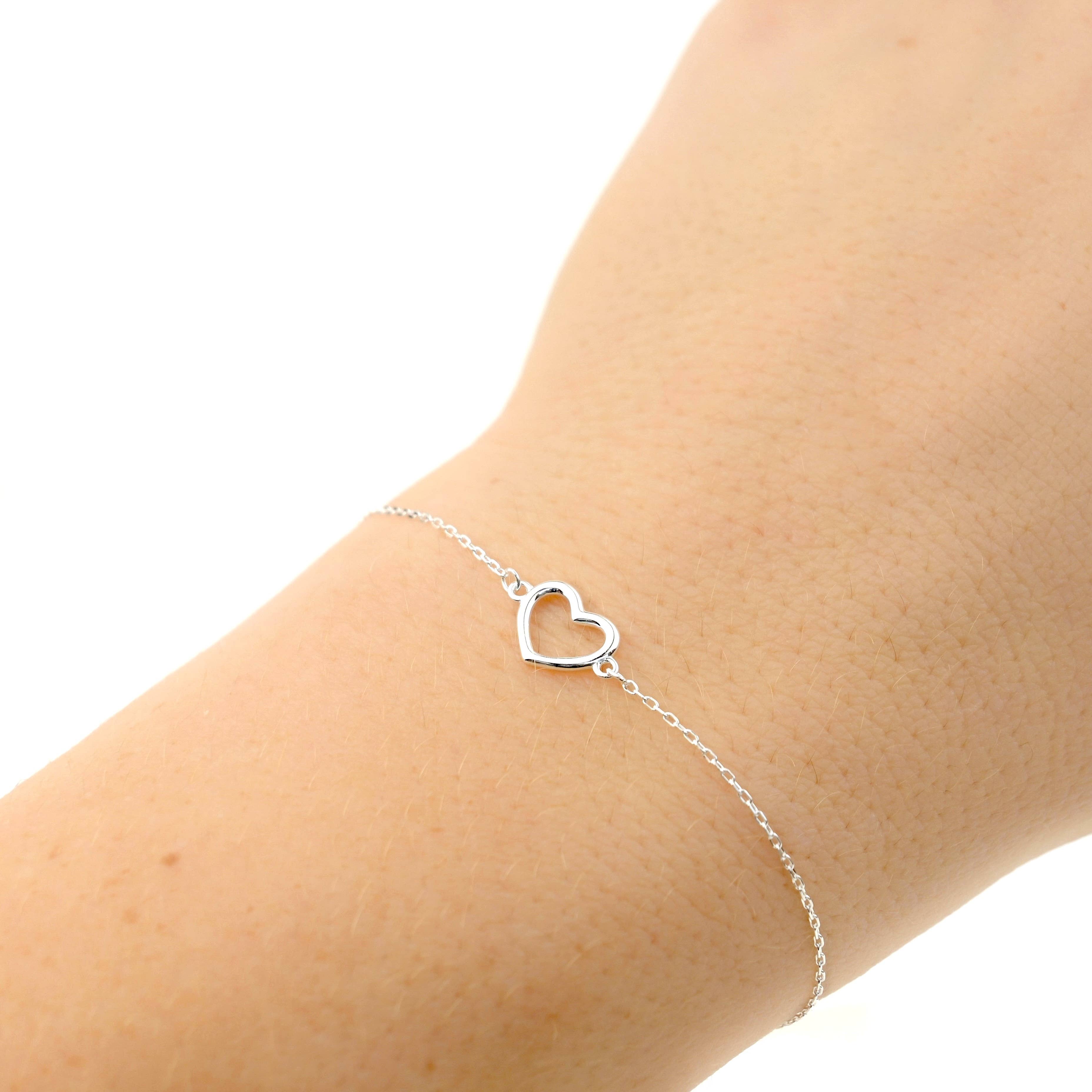 Blueyejewelry – Engroshandel Armbånd med vedhæng – 925 Sølv Hjerte Armbånd - Fint Hjerte Vedhæng Armbånd4