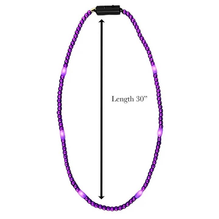 Blinkee.com, LLC - Wholesale Beaded/Pearl Necklace - LED Necklace with Purple Metallic Beads for Mardi Gras4