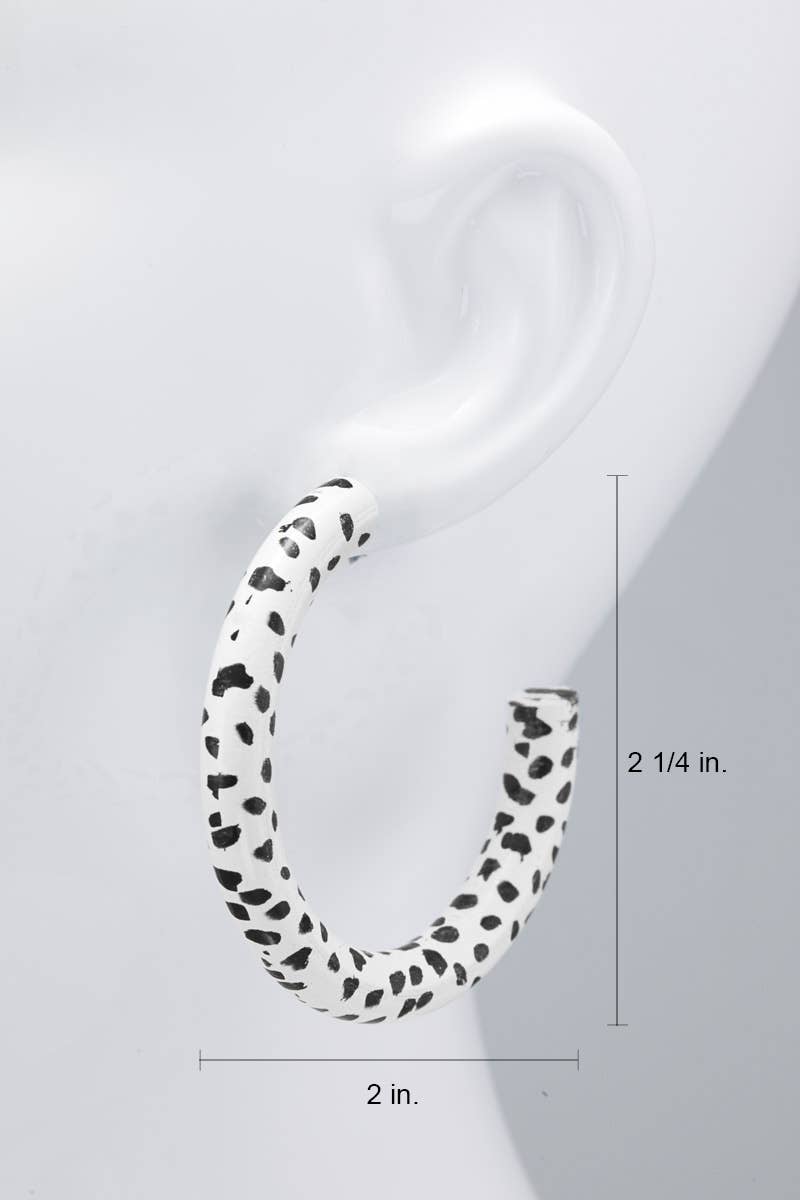 Dalmatian Wood Hoop Earrings for wholesale on Faire3