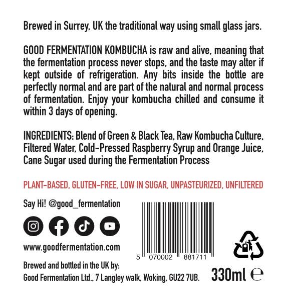 Good Fermentation - Wholesale Kombucha - Good Fermentation Raspberry & Orange Kombucha3