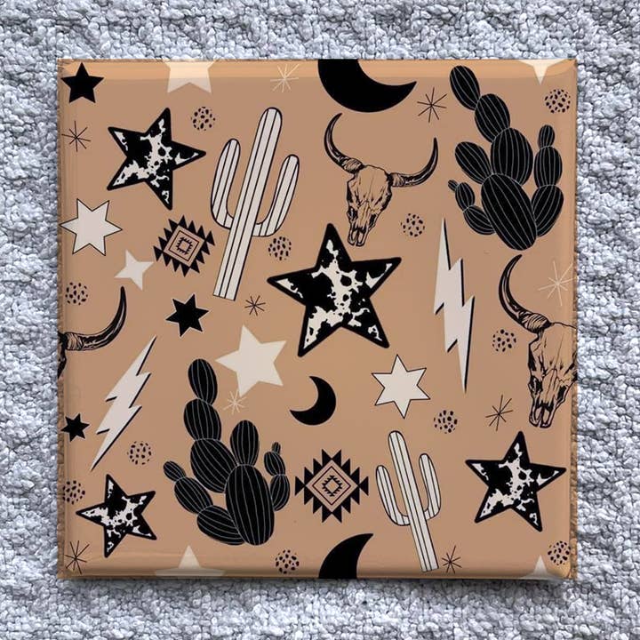 Western 2x2" Magnet-Handmade Fridge Décor for wholesale by Made With Aloha Magnets,llc