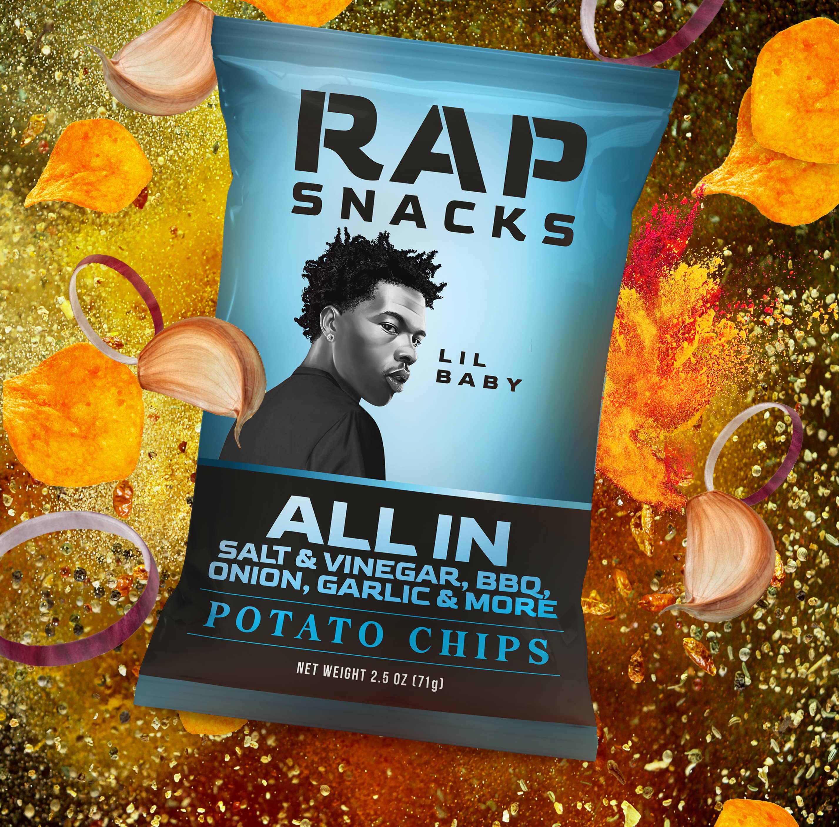 Rap Snacks - Wholesale Chips - Rap Snacks Lil Baby All In Potato Chips (2.5oz) (10-Pack)1