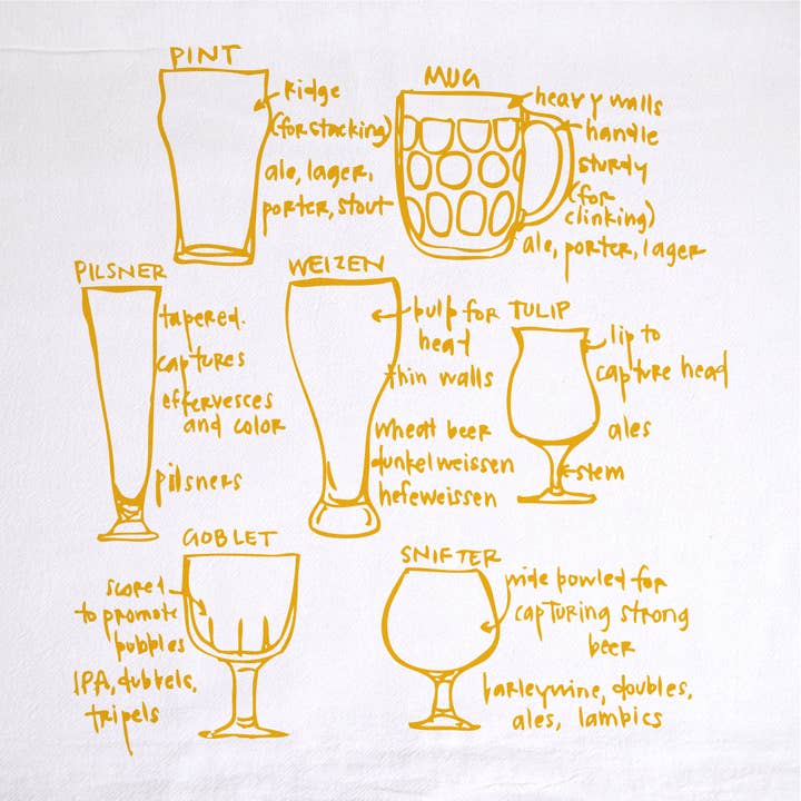 Girls Can Tell - Wholesale Tea Towel - Kitchen Towel - Beer Glassware Tea Towel1