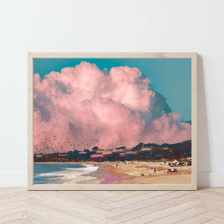 Retro California Ocean Print for wholesale by El Baker Art