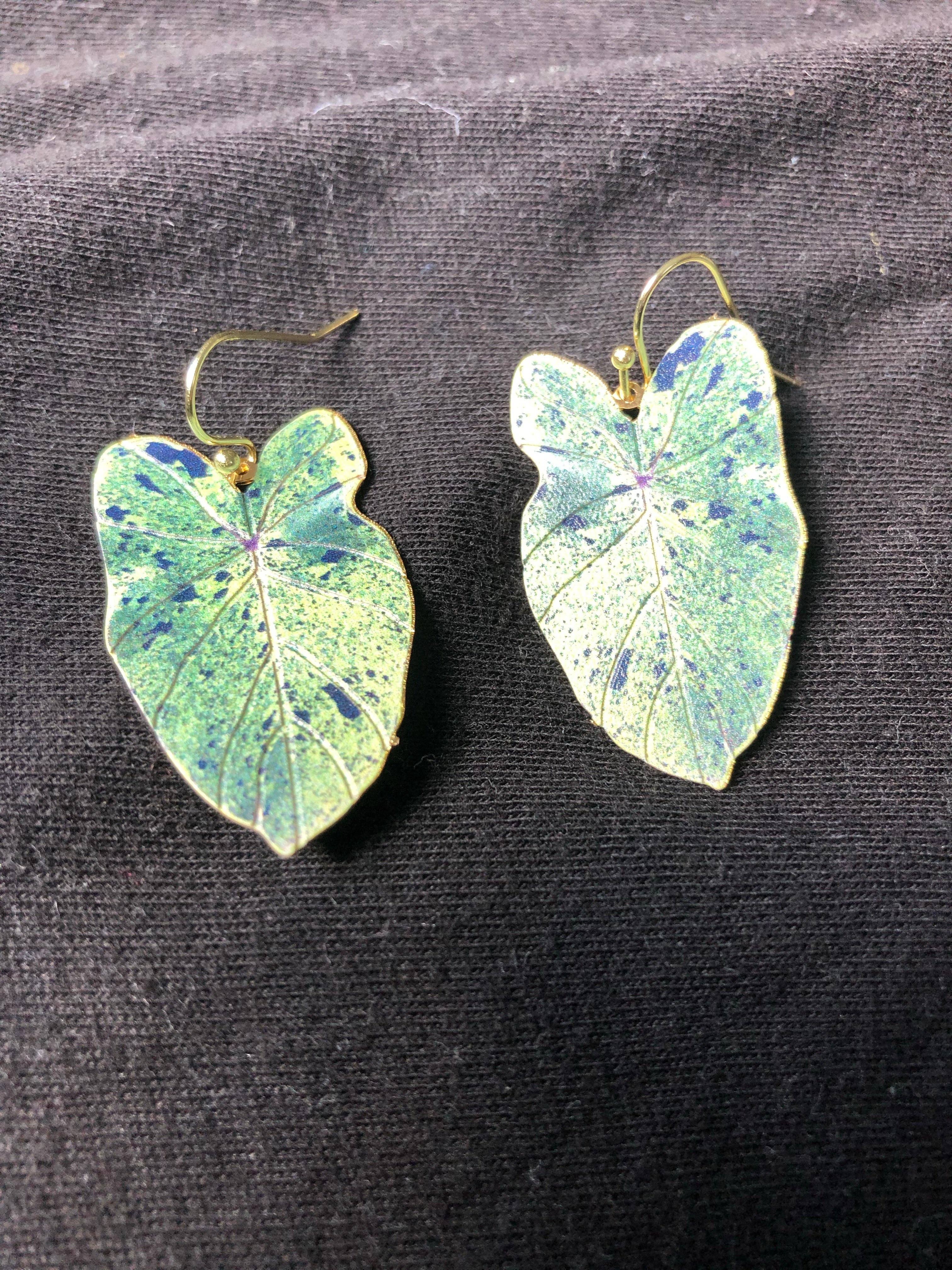 Plntbaby Jewelry - Wholesale Dangle Earrings - Colocasia Mojito