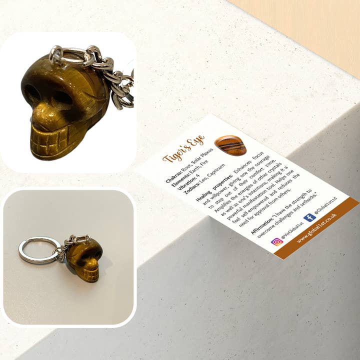 VIE – wholesale Keychain – Unisex – Crystal Skull Head Keychain, 2cm26