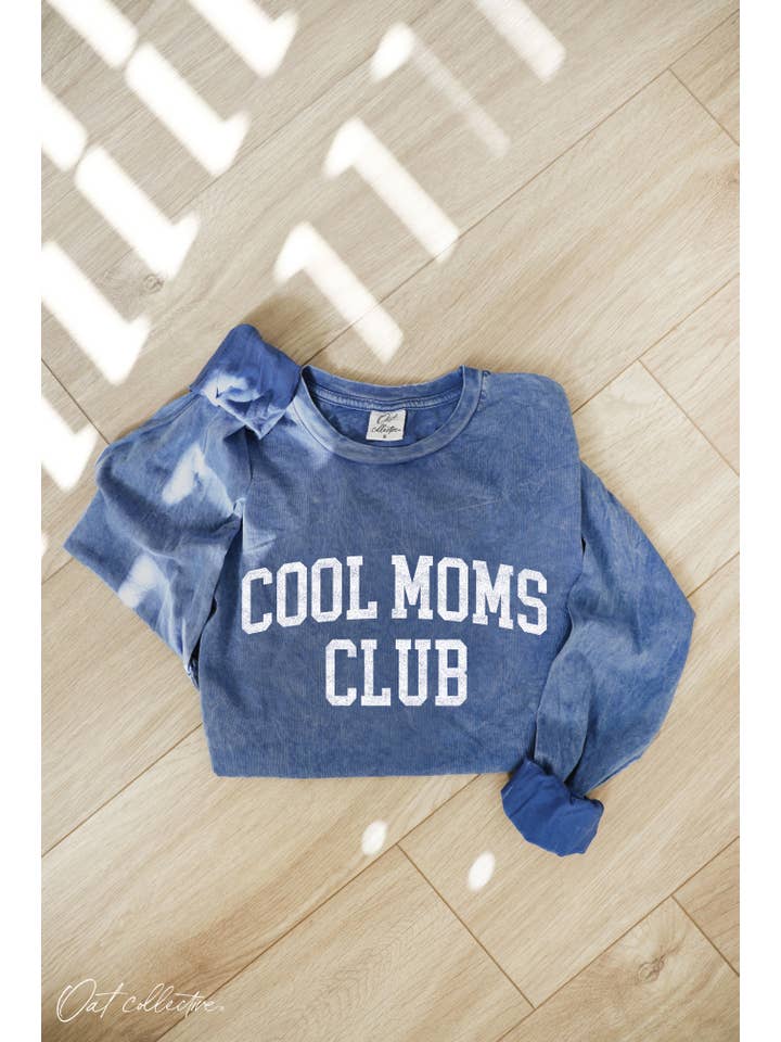 OAT COLLECTIVE - Wholesale Screen Printed T-Shirt - Women's - COOL MOMS CLUB Mineral Washed Long Sleeve Graphic9