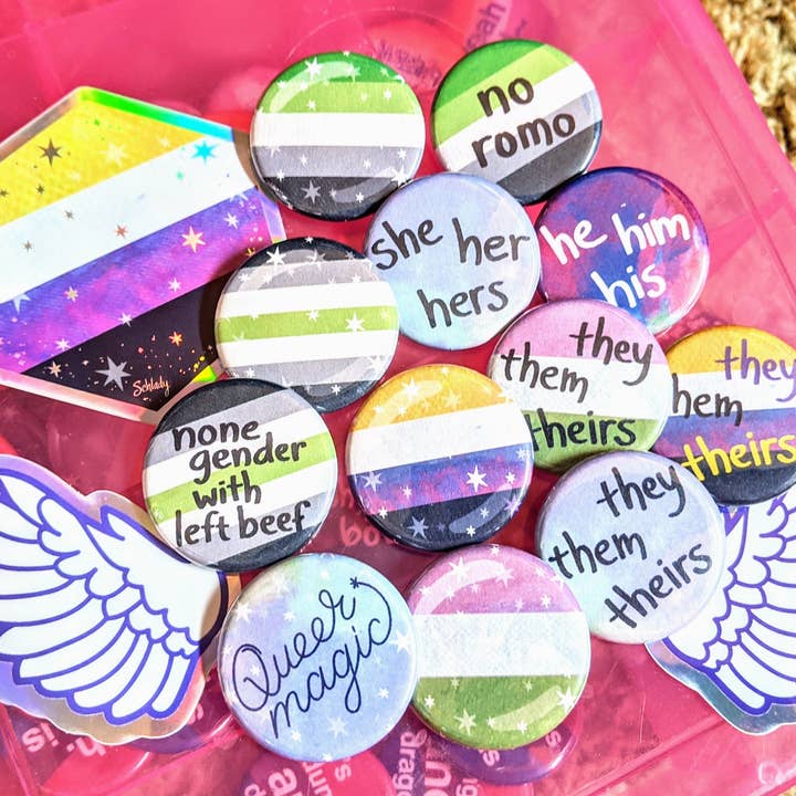 Schlady - Wholesale Lapel Pin/Button - Queer Magic - Pride Button Pin2