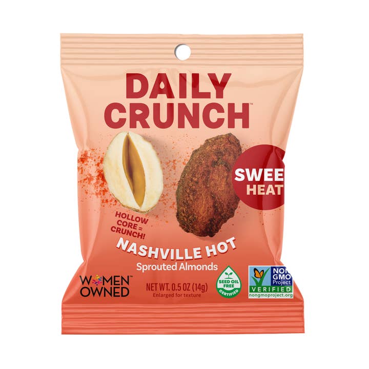 Nashville Hot Almonds, 0.5oz Mini Bag for wholesale by Daily Crunch