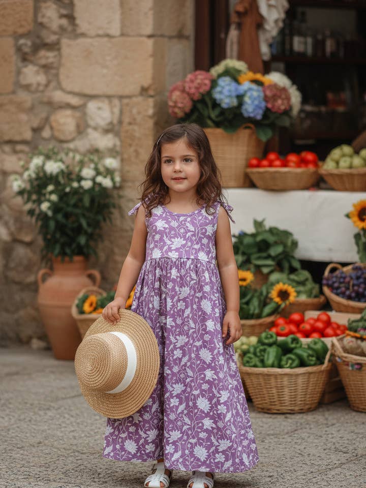 Liza Maxi (fleurs lilas) pour la vente par Indie Blue