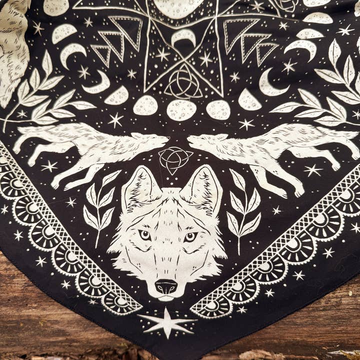 Myth and Milagro - Wholesale Bandana - Unisex - Wolf Cotton Bandana3