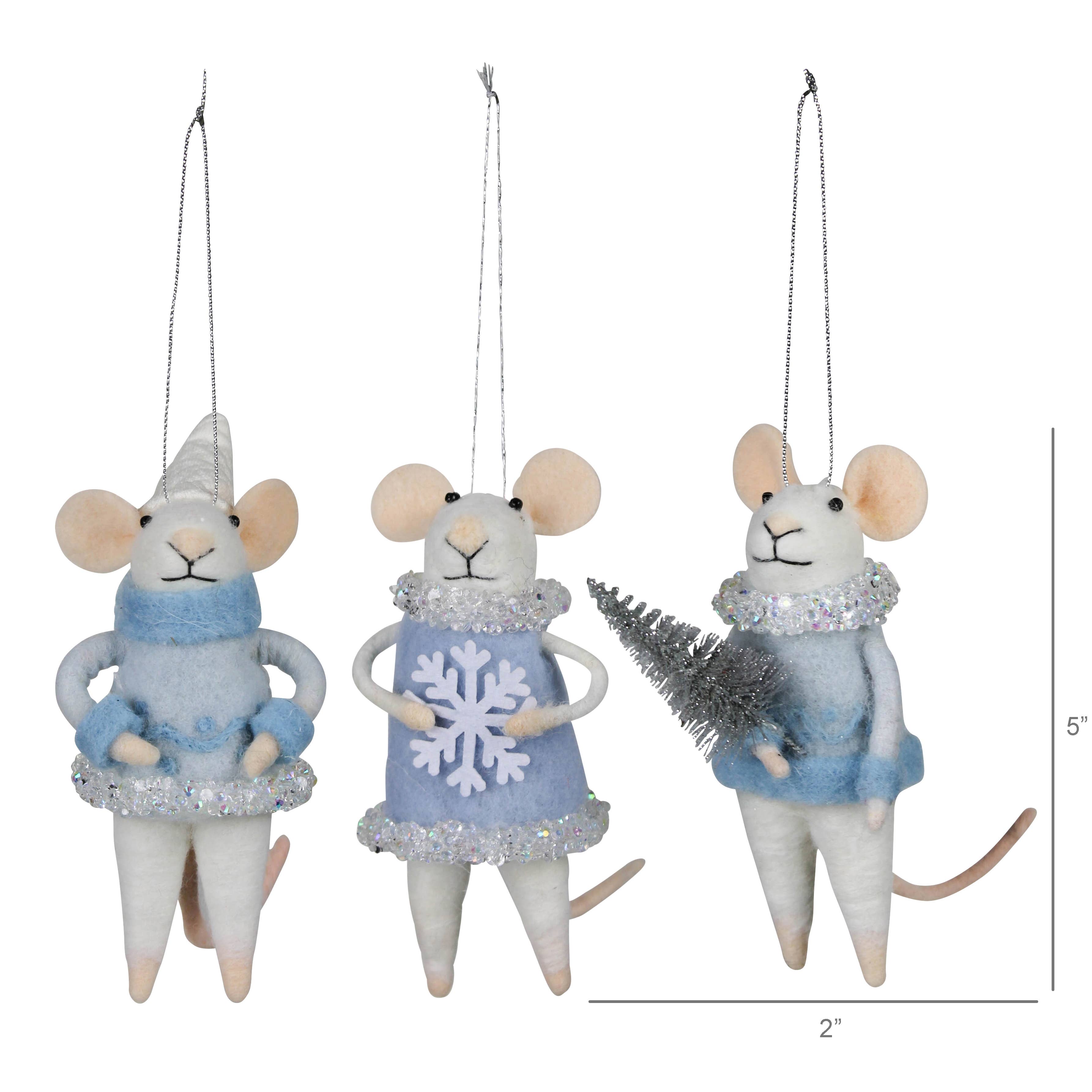 HomArt - Venta al por mayor Adornos - Adornos de Ratones de Invierno, Fieltro, Juego/34