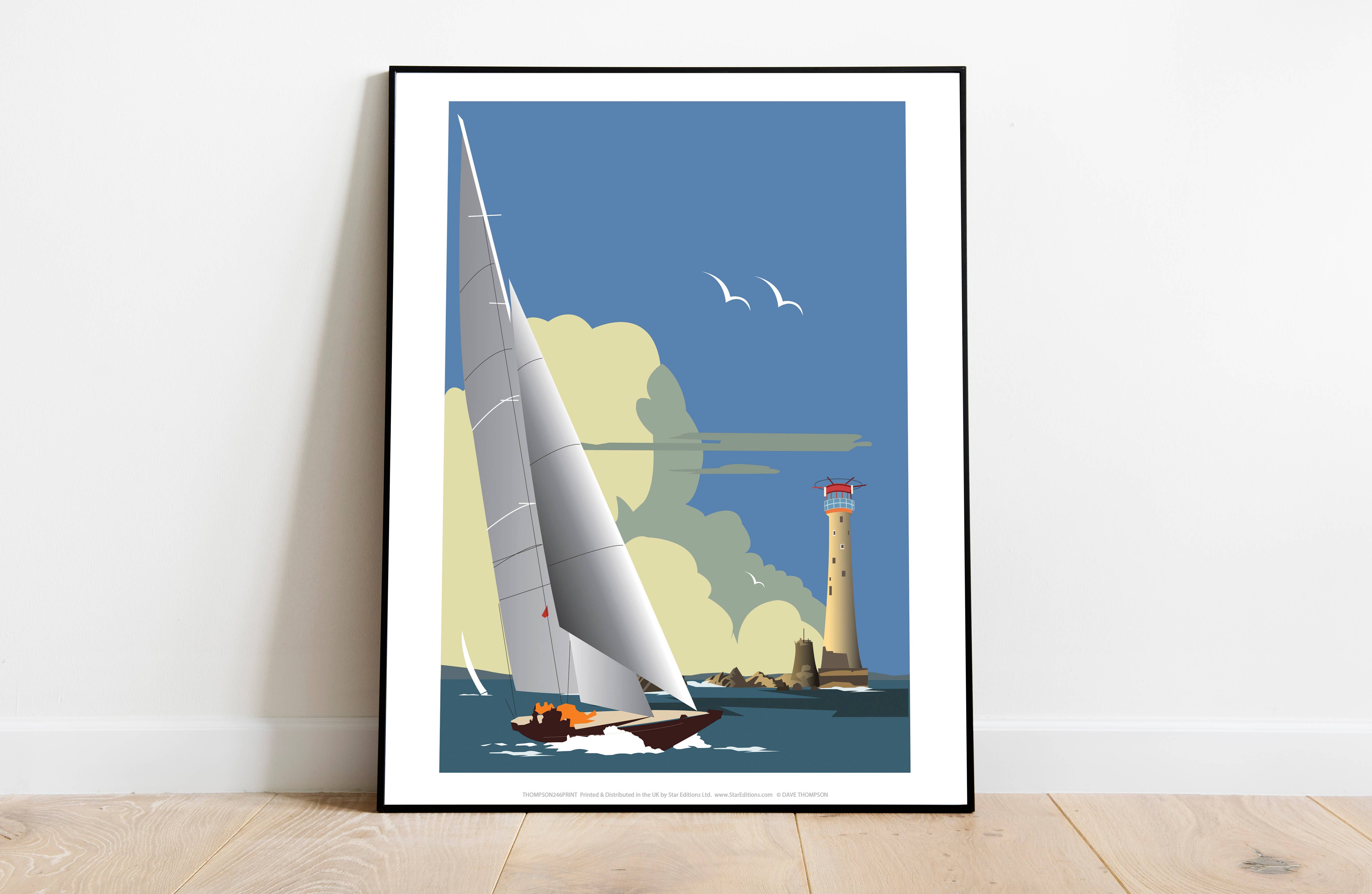 Star Editions – wholesale Art print – Boat & Lighthouse By Artist Dave Thompson - Art Print1