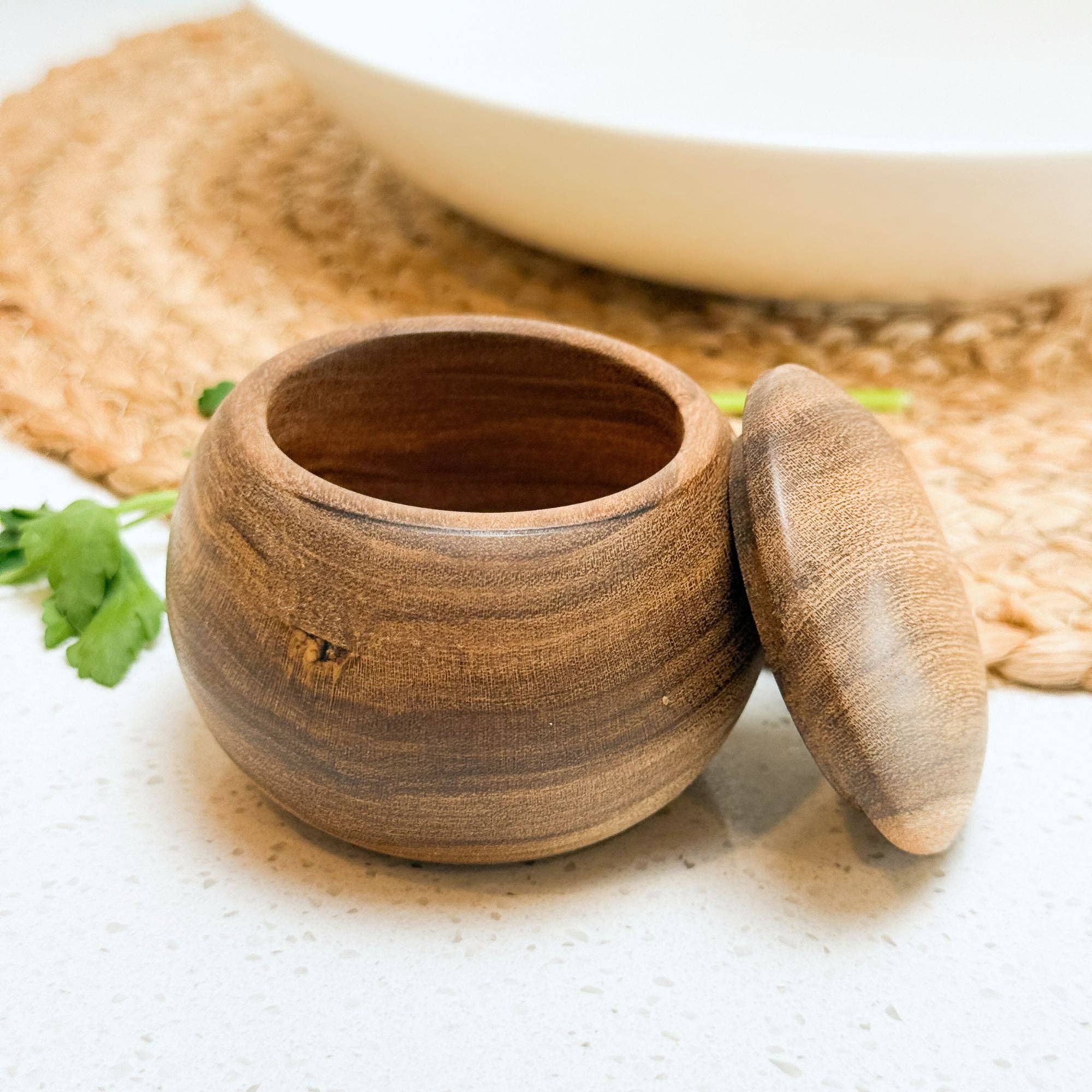Upavim Crafts - Wholesale Salt & Pepper Shaker Set - Reclaimed Wood Salt Box with Lid