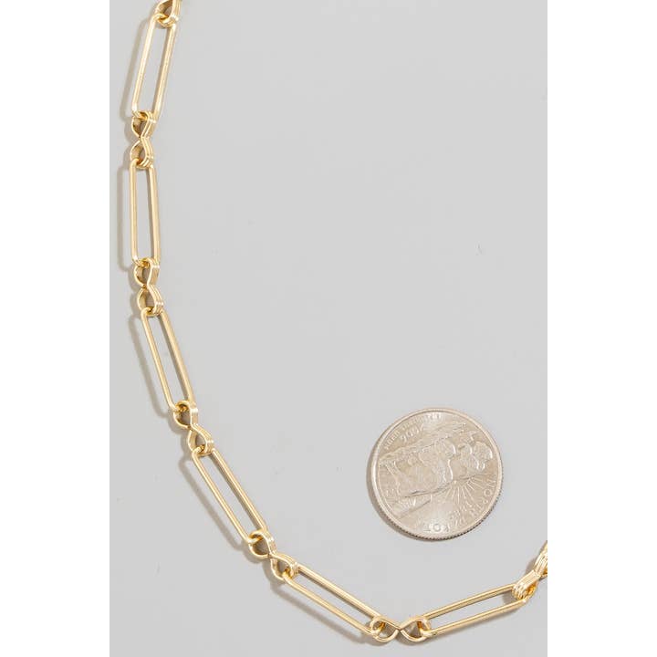 The Looks by Fame Accessories - Wholesale Pendant/Charm Necklace - Oval Chain Link Necklace