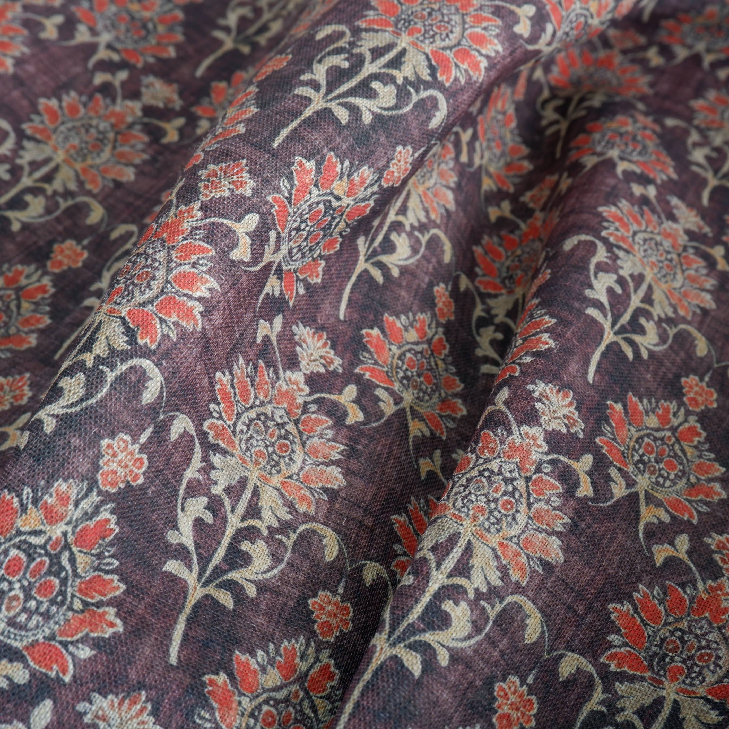 NorraVilla – wholesale Duk – Linne-bordsduk med blommigt blocktryck4