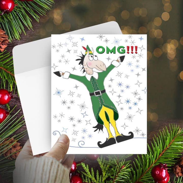 Horse Christmas Card / OMG Elf / Holiday Greeting Card
for wholesale by Horse Hollow Press