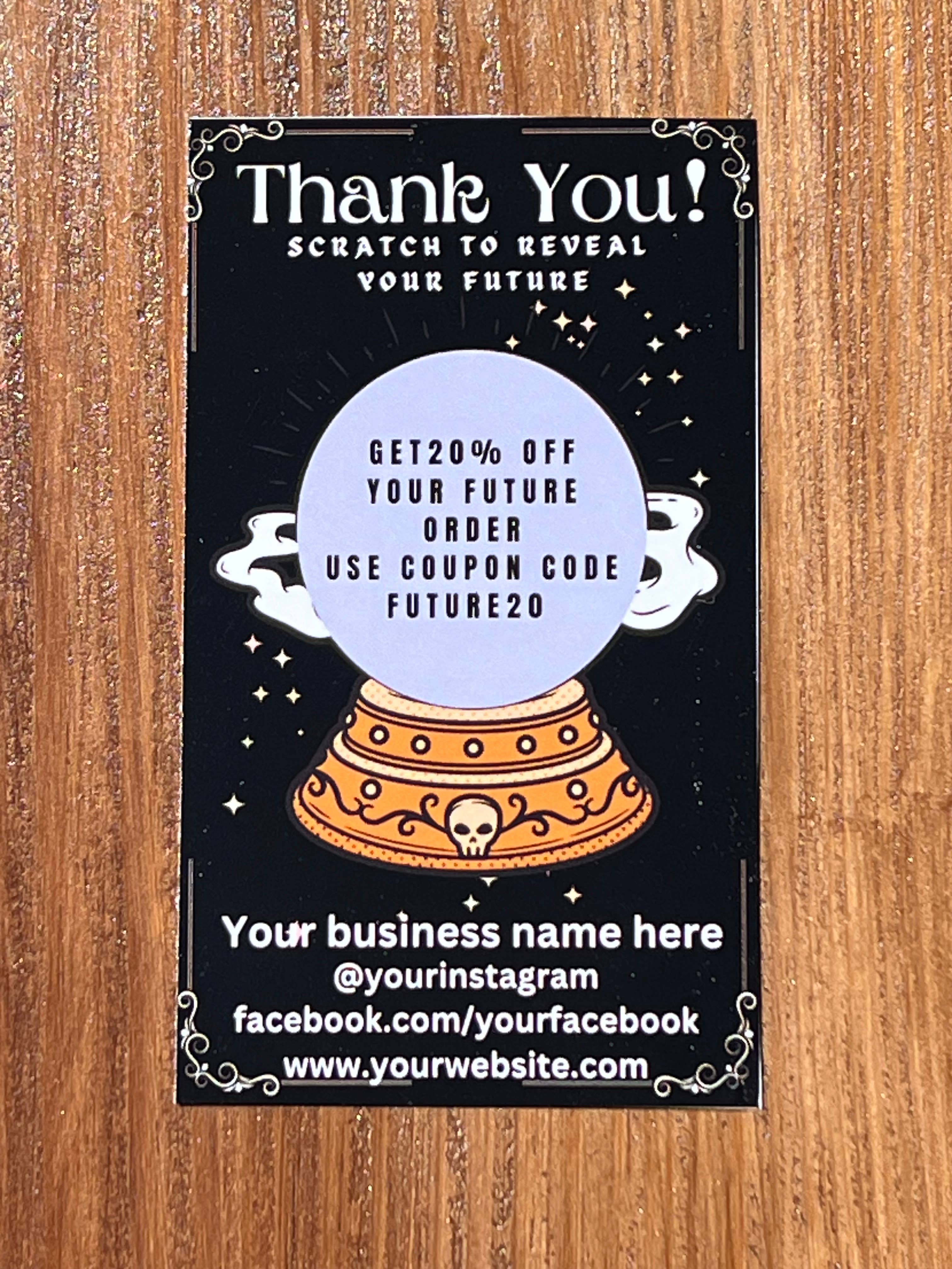 Only Crystals Remain - Wholesale Thank You Card - Crystal Magic Ball Thank You Scratch Off Discount Cards2