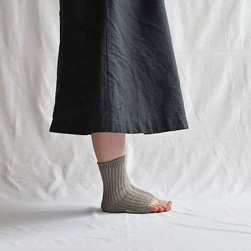 NK0302 Meias de Sandália Caneladas de Linho por atacado de NISHIGUCHI KUTSUSHITA