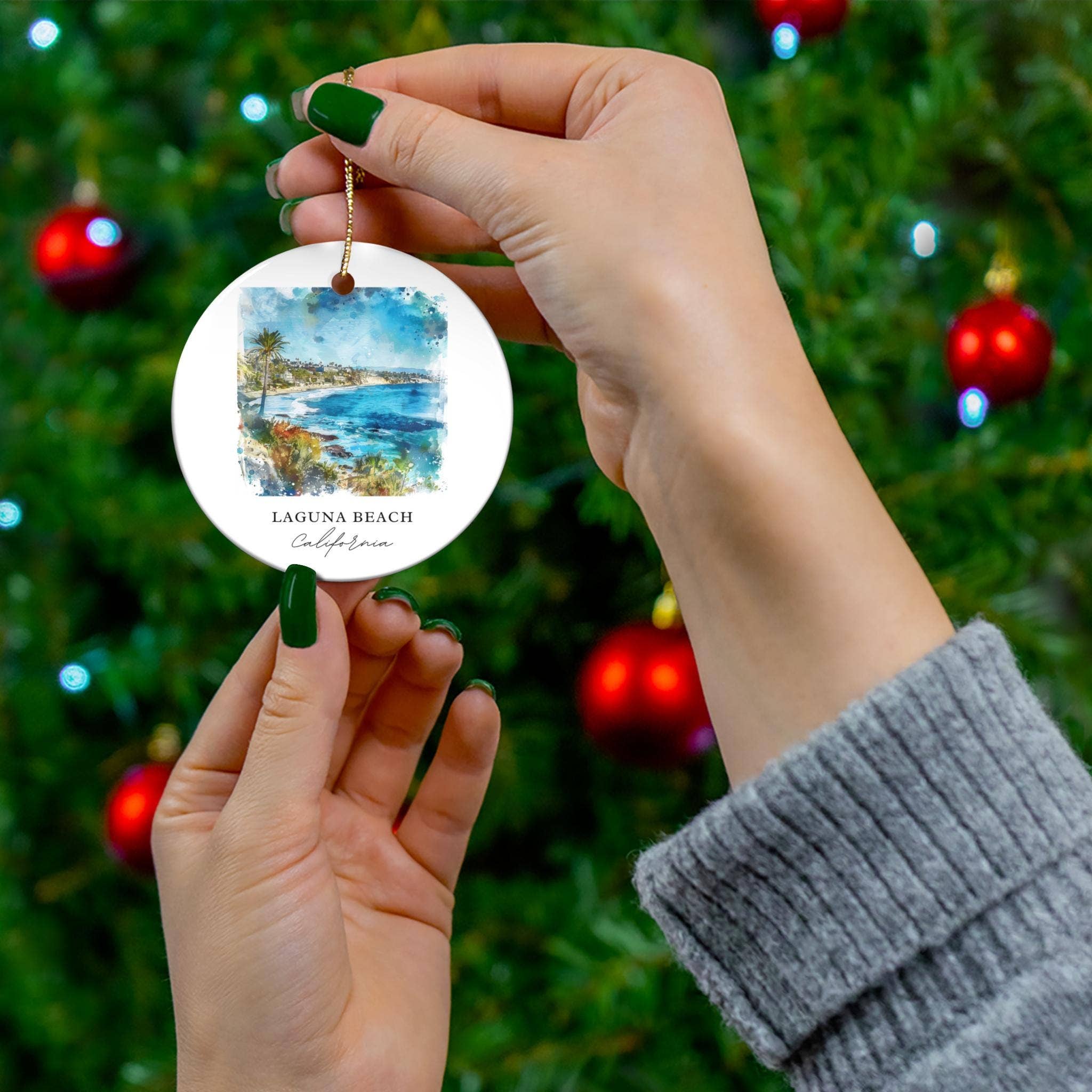 Premium Travel Art – wholesale Ornament – Laguna Beach CA Ornament: Unique Laguna Beach Souvenir, Laguna Beach Xmas Decor, and Authentic Laguna Beach California Christmas Gift2