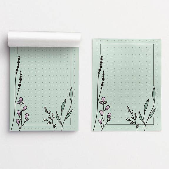 Rotberta - Wholesale Notepad - magnetic notepad DIN A7, green, meadow motif1