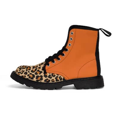 Women Leopard Style Combat Boots for wholesale by E.O.U. Ready Wear