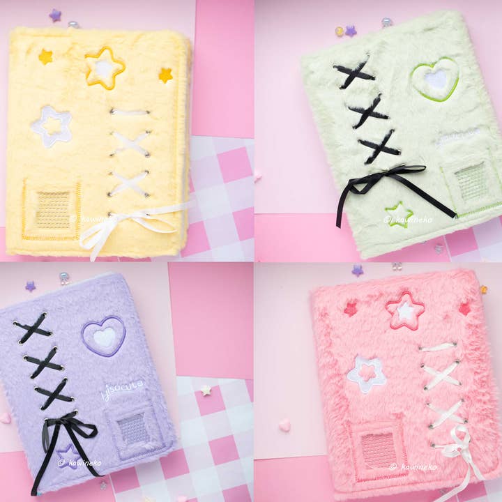 cute plush A5 binder with inserts can fit 80 photocards for wholesale by Kawineko
