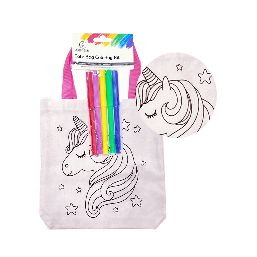 Angels Craft - Wholesale DIY Craft Kit - Kids - Color Your Own Tote! – 5 Fun Designs to Choose From0