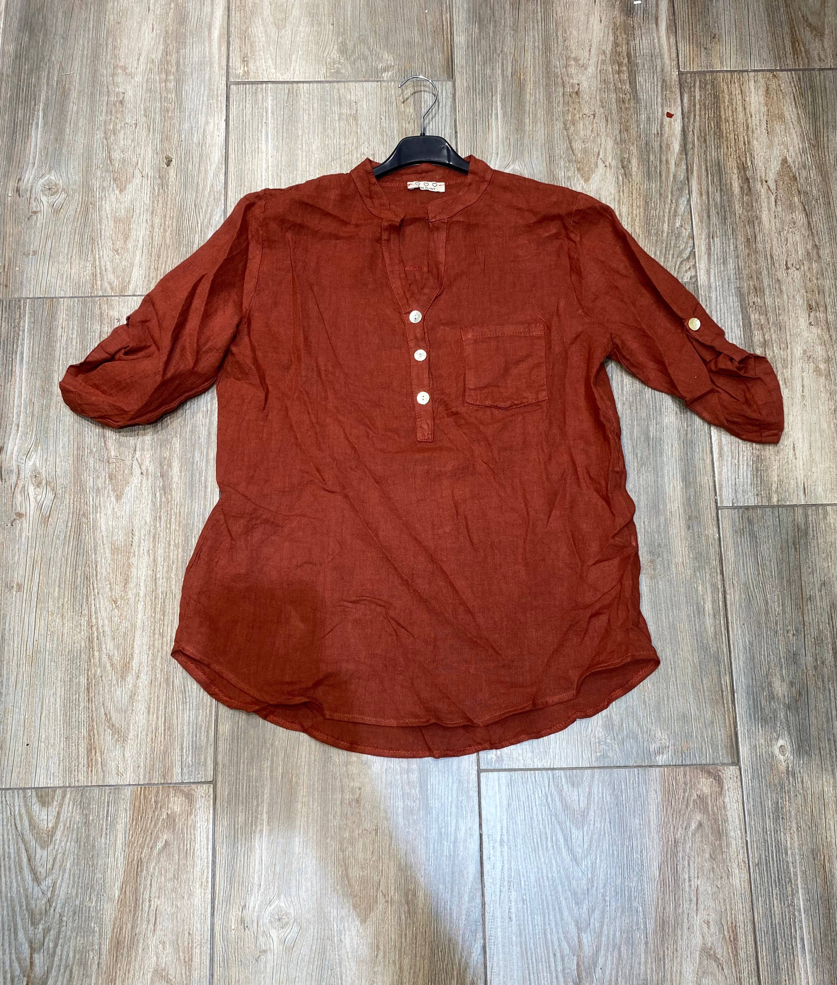 LÉA & LUC - Wholesale Button Down Shirt - Women's - 100% Linen Blouse REF. 636776