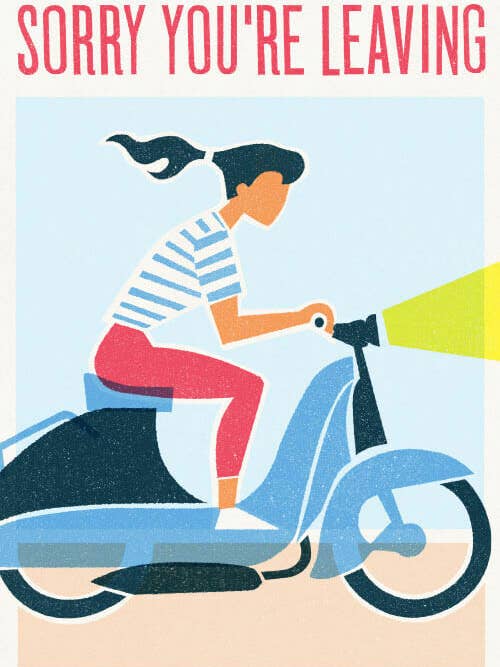 Desculpe, está a deixar Scooter/Moped/Lambretta Cartão de Saudação por atacado de Card Carnival