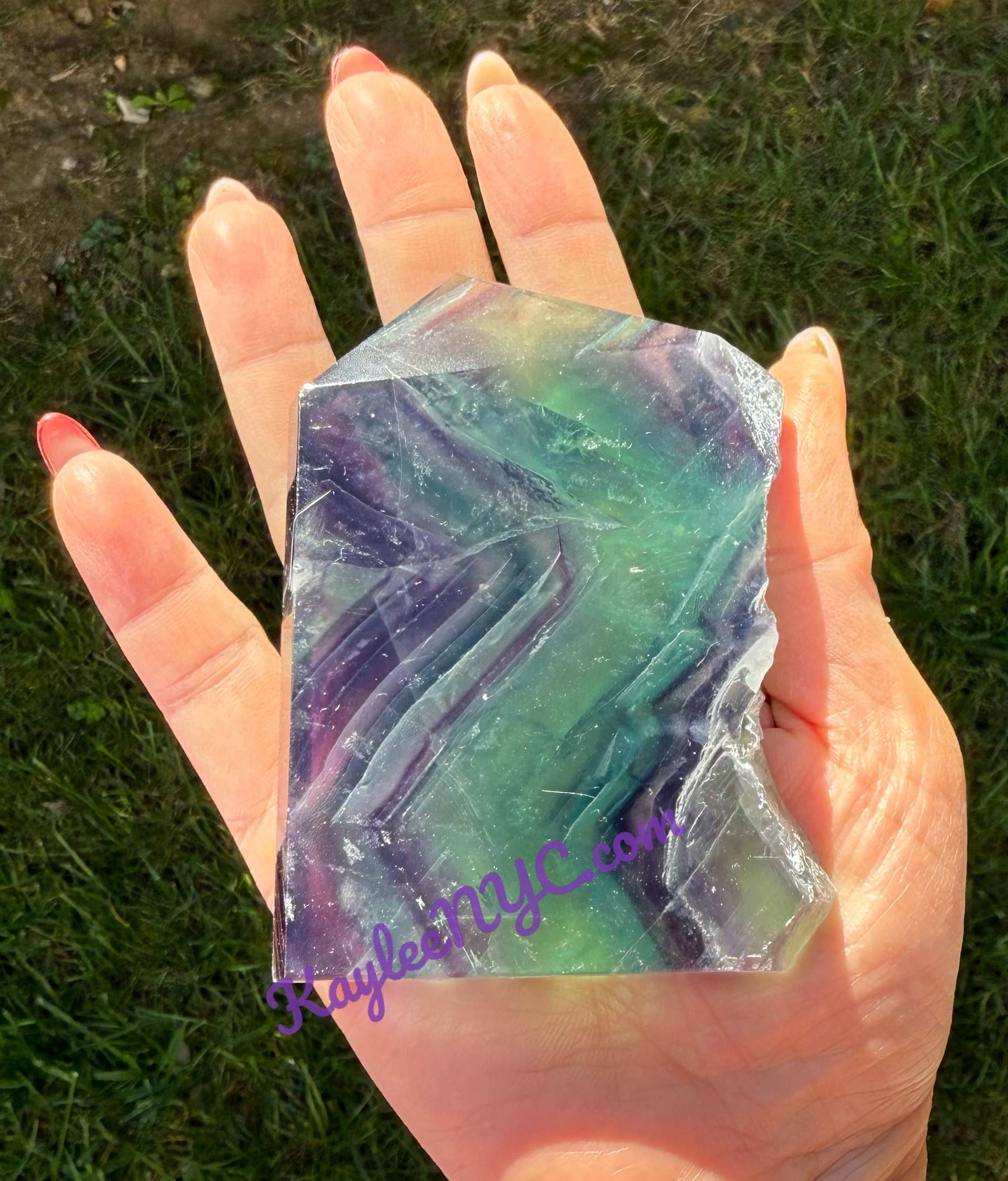 KayleeNYC - Wholesale Spiritual Stone/Crystal - 3-5 PCs Natural Fluorite Obelisk Point Crystal Energy4