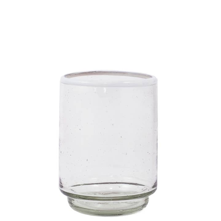 Sobremesa – wholesale Drinking glass/cup – White Rim Medium Stacking Drinking Glass, Glassware3